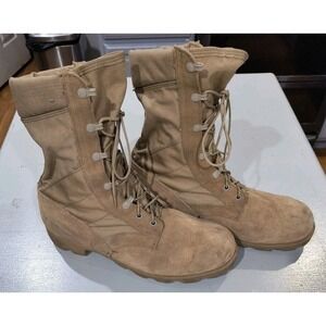 Vintage Wellco RO Search Desert Combat Boots Tan Suede Military Size 10.5 Wide